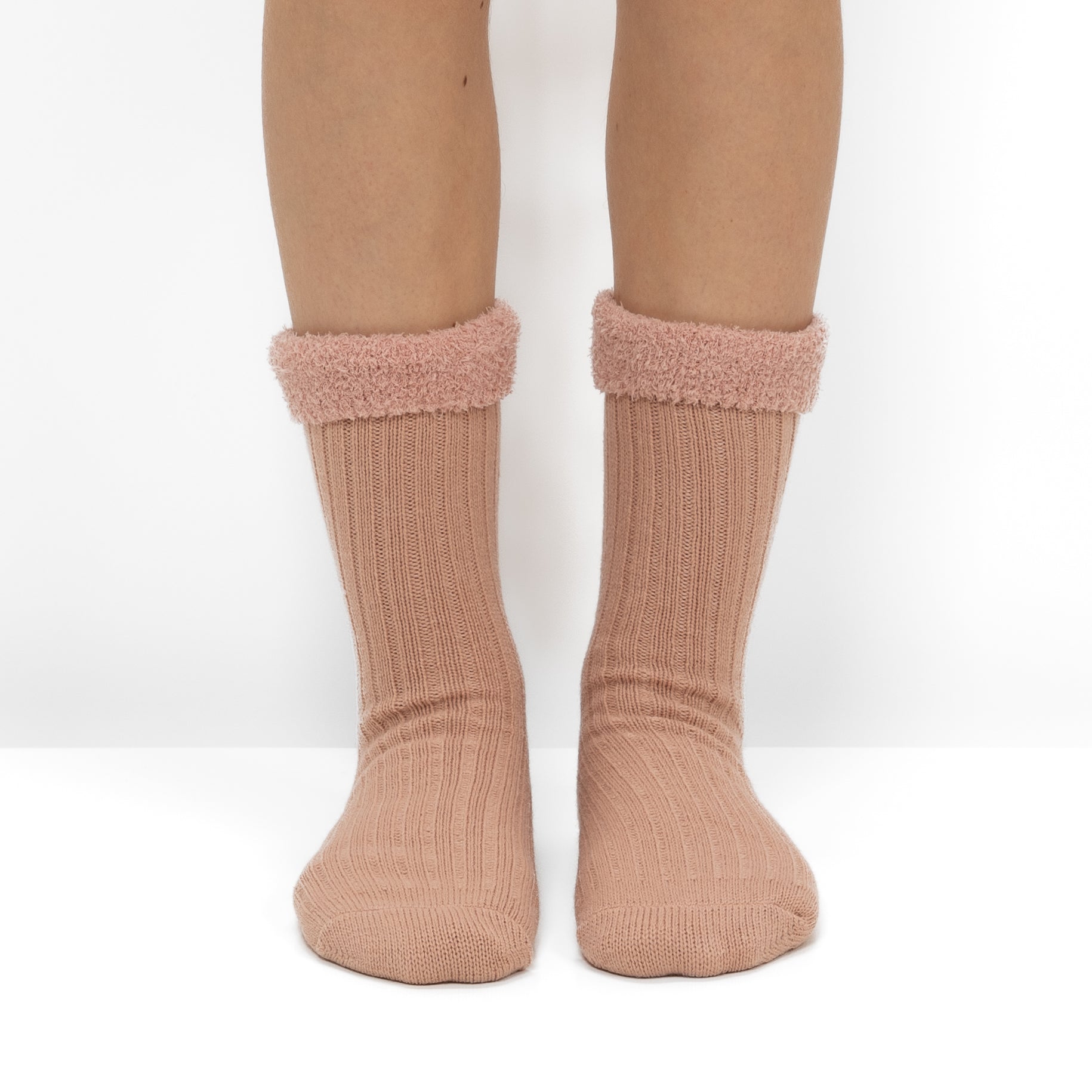 Calcetines de Punto Acanalado con Interior Polar - Rosa
