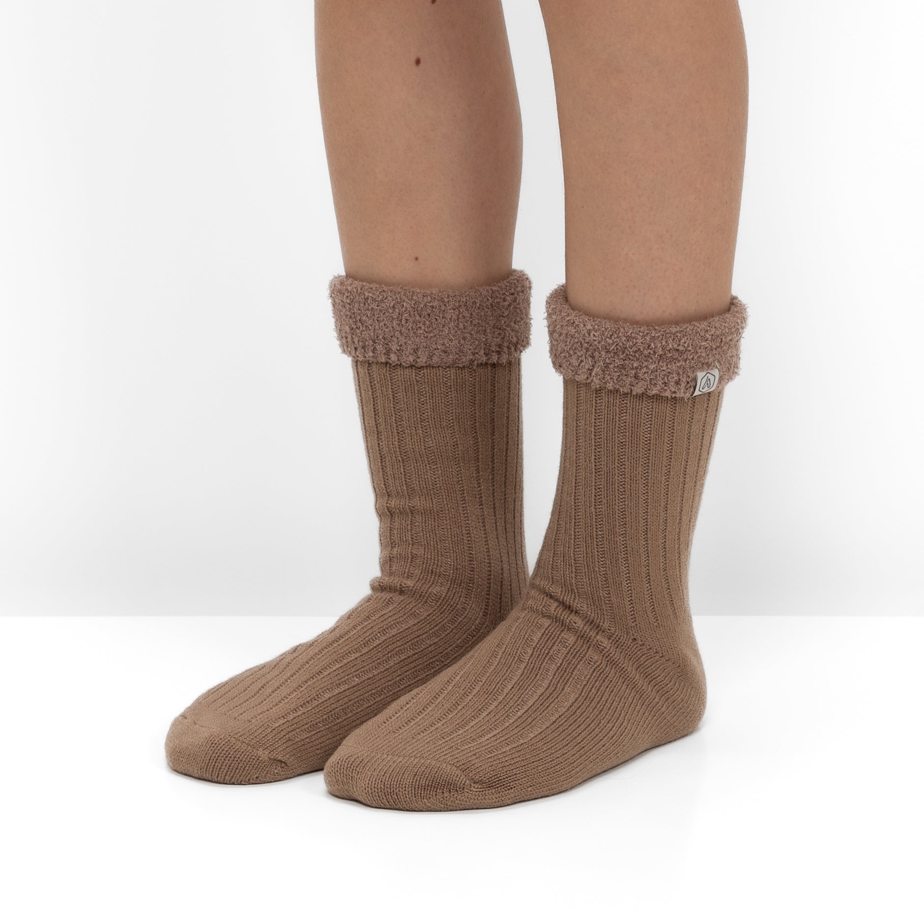 Calcetines de Punto Acanalado con Interior Polar - Marrón