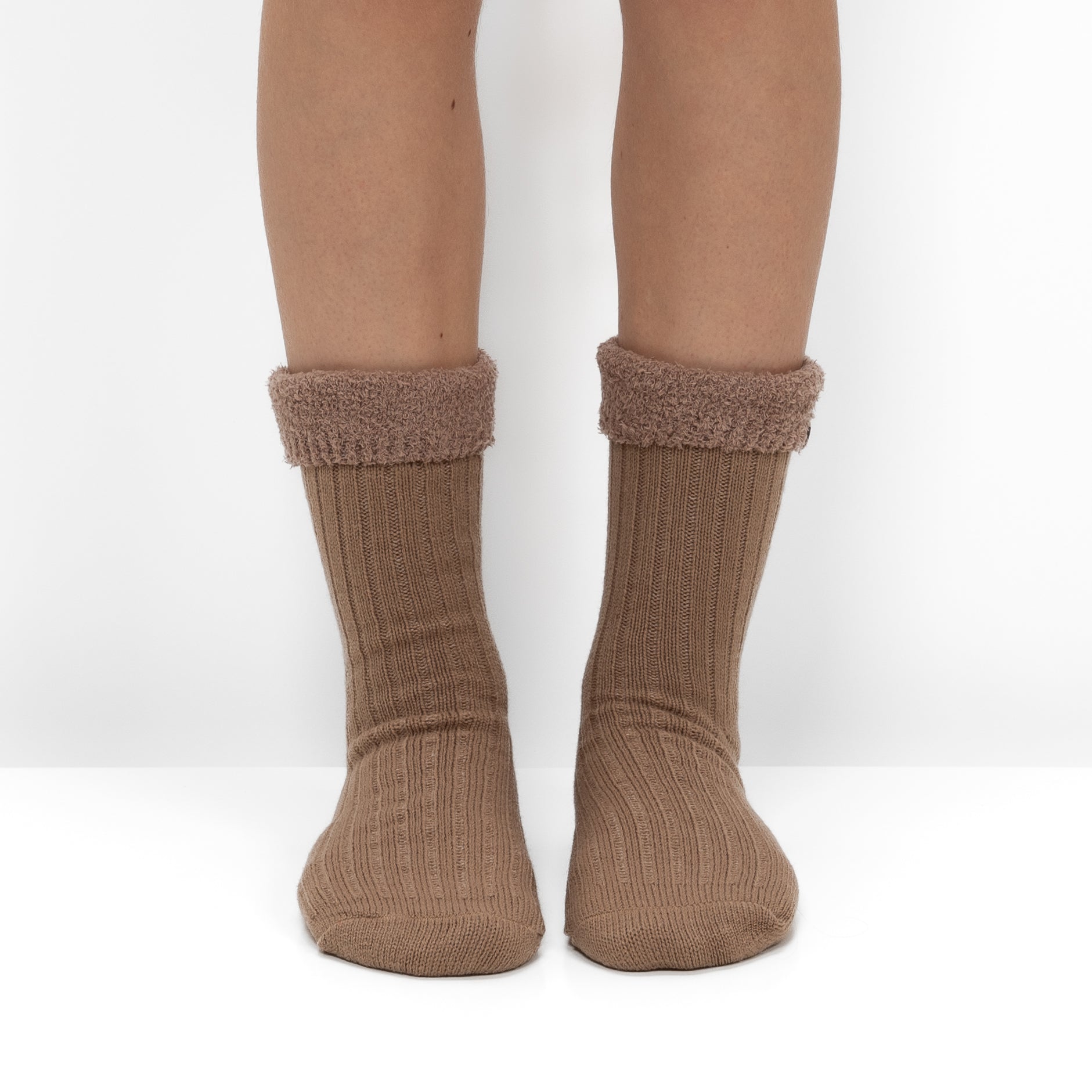 Calcetines de Punto Acanalado con Interior Polar - Marrón