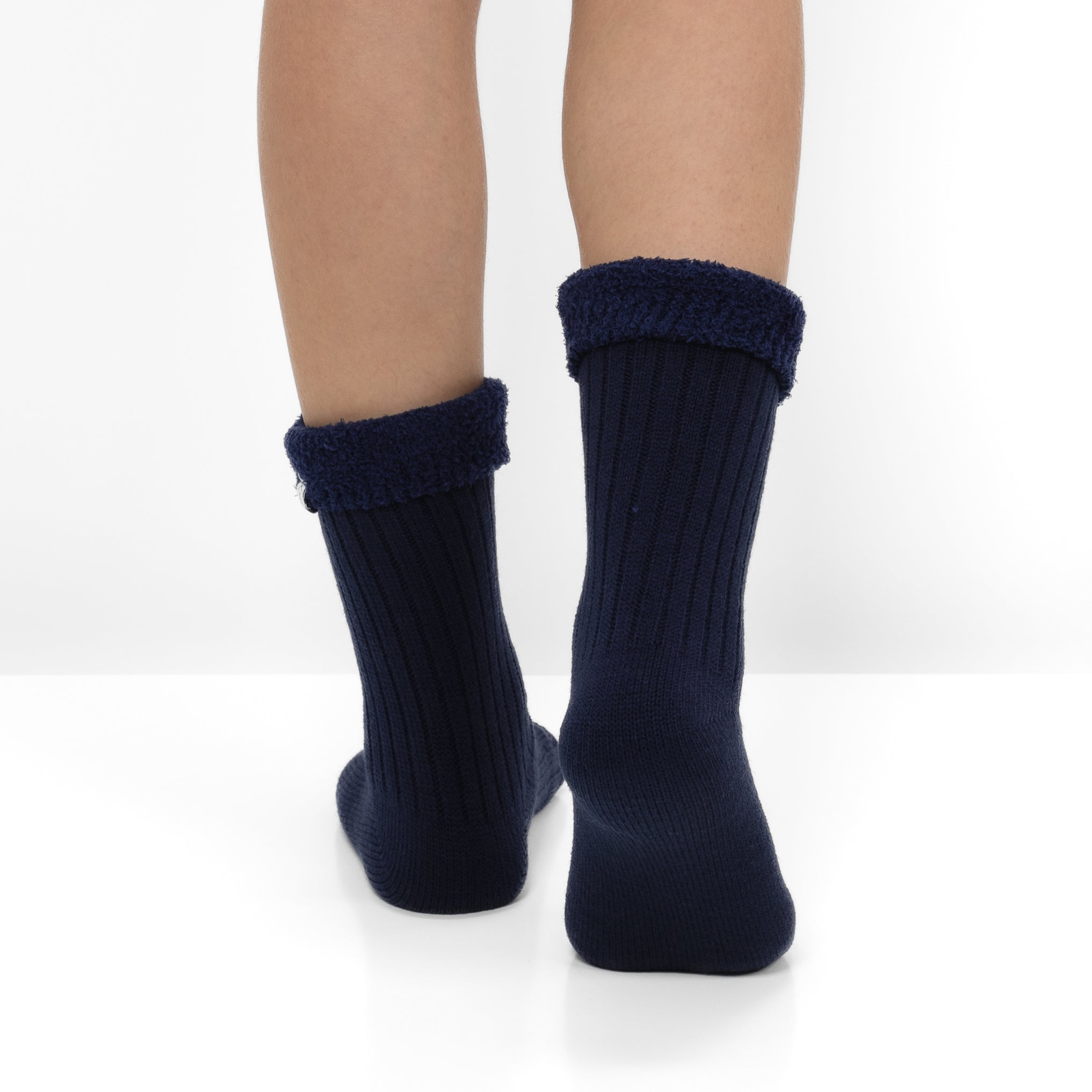 Calcetines de Punto Acanalado con Interior Polar - Azul Marino