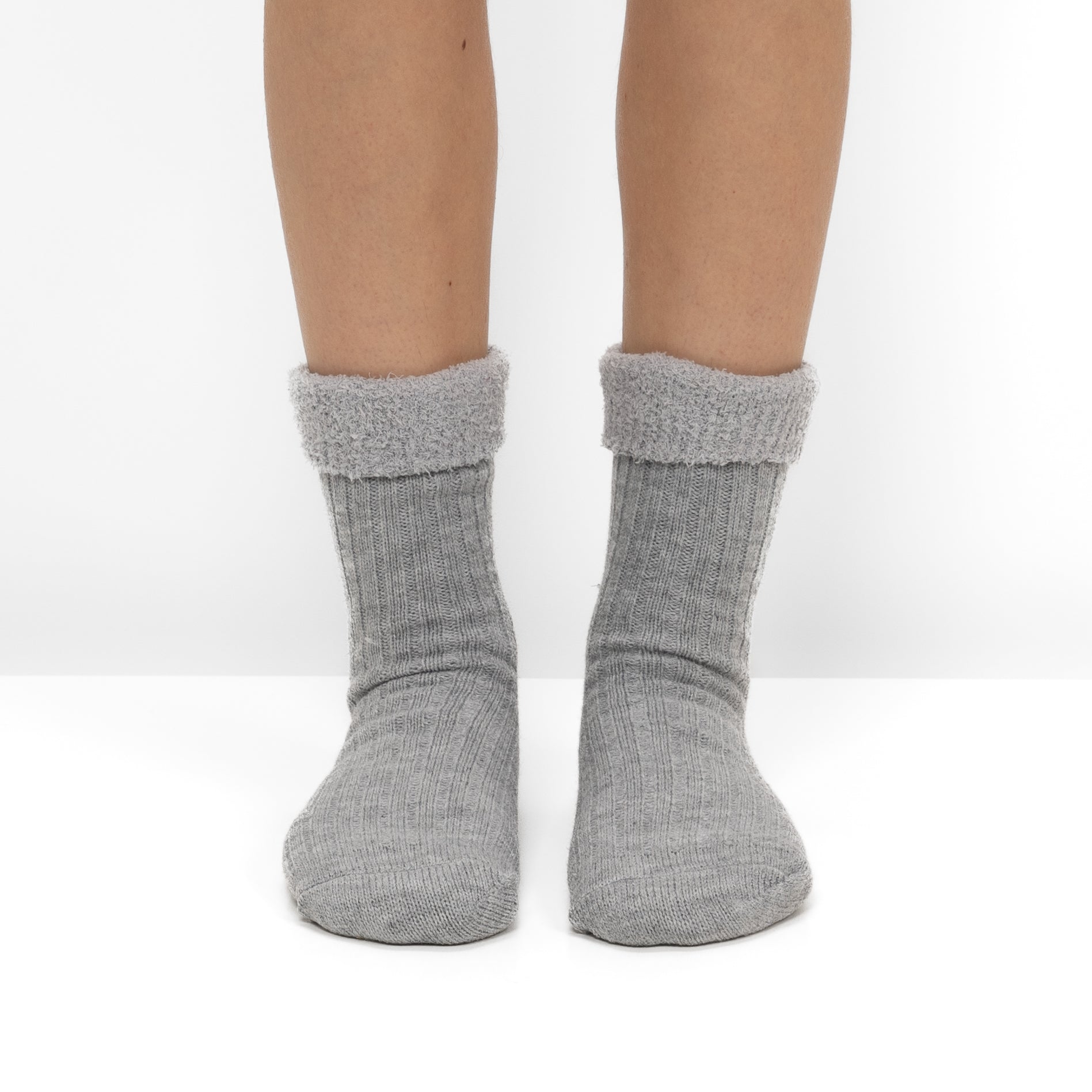 Calcetines de Punto Acanalado con Interior Polar - Gris