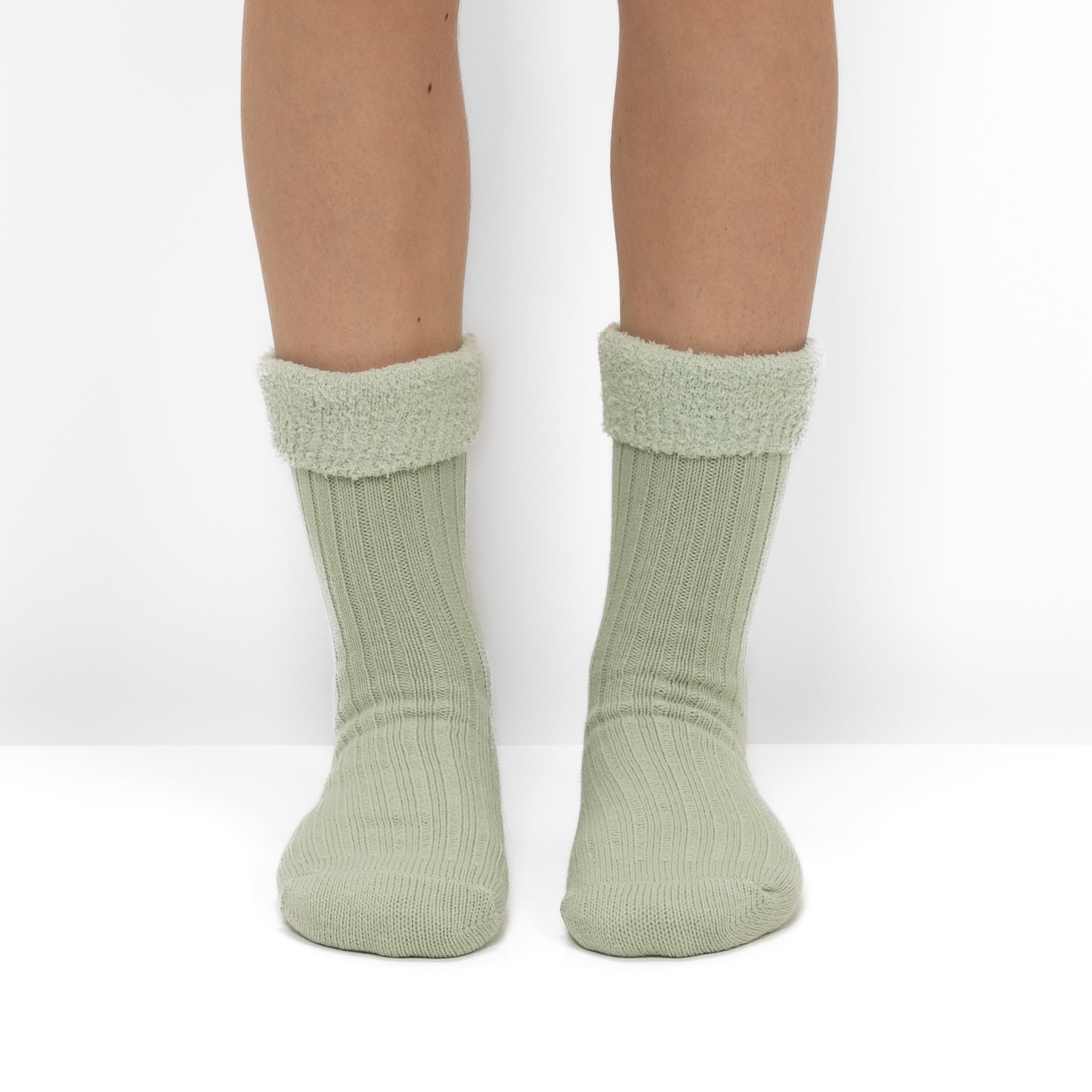Calcetines de Punto Acanalado con Interior Polar - Verde