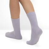 Pack de 2 Pares de Calcetines de Punto Acanalado con Rayas Lila