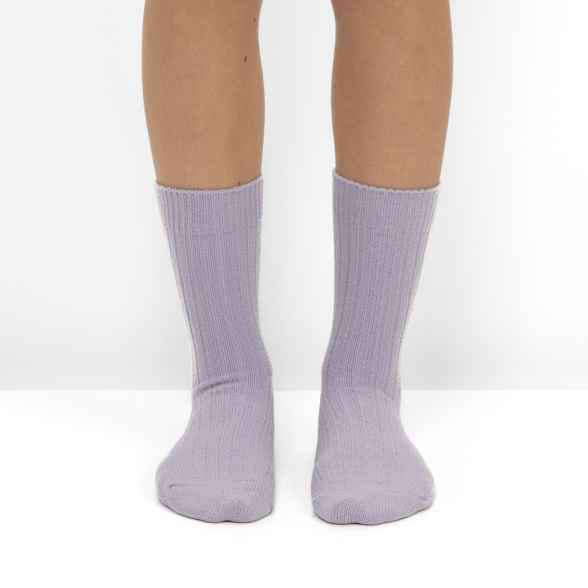 Pack de 2 Pares de Calcetines de Punto Acanalado con Rayas Lila