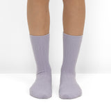 Pack de 2 Pares de Calcetines de Punto Acanalado con Rayas Lila