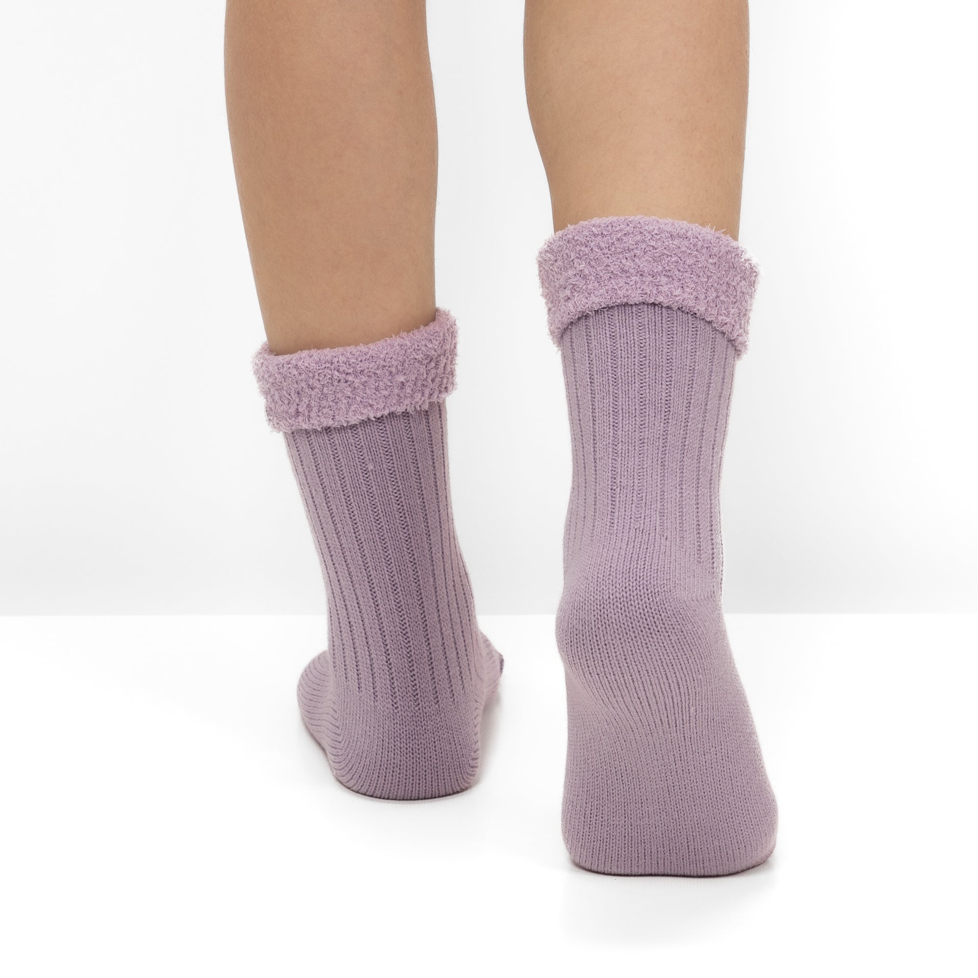 Calcetines de Punto Acanalado con Interior Polar - Lila