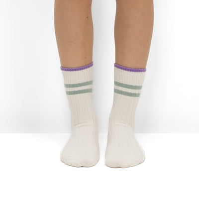Pack de 2 Pares de Calcetines de Punto Acanalado con Rayas Verdes