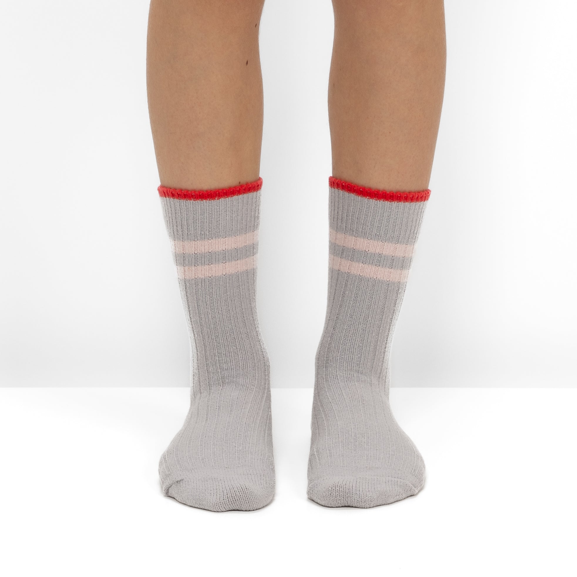 Pack de 2 Pares de Calcetines de Punto Acanalado con Rayas Rosas