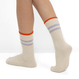 Pack de 2 Pares de Calcetines de Punto Acanalado con Rayas Lila