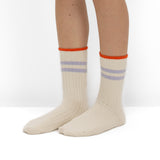 Pack de 2 Pares de Calcetines de Punto Acanalado con Rayas Lila