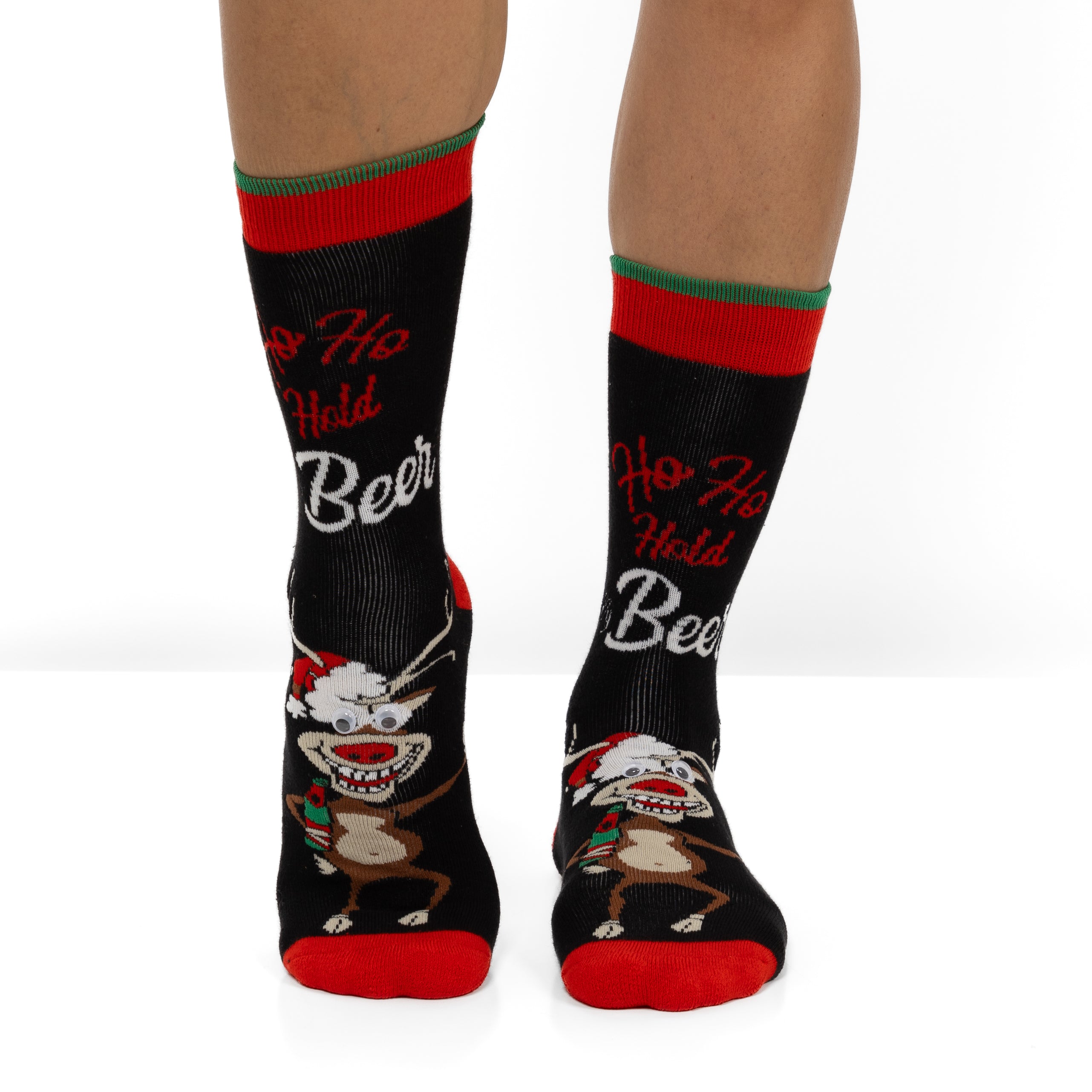 Calcetines de Navidad Antideslizantes para Hombre con Ojos 3D