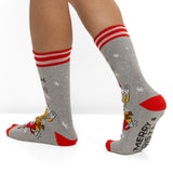 Calcetines de Navidad Antideslizantes para Hombre con Ojos 3D