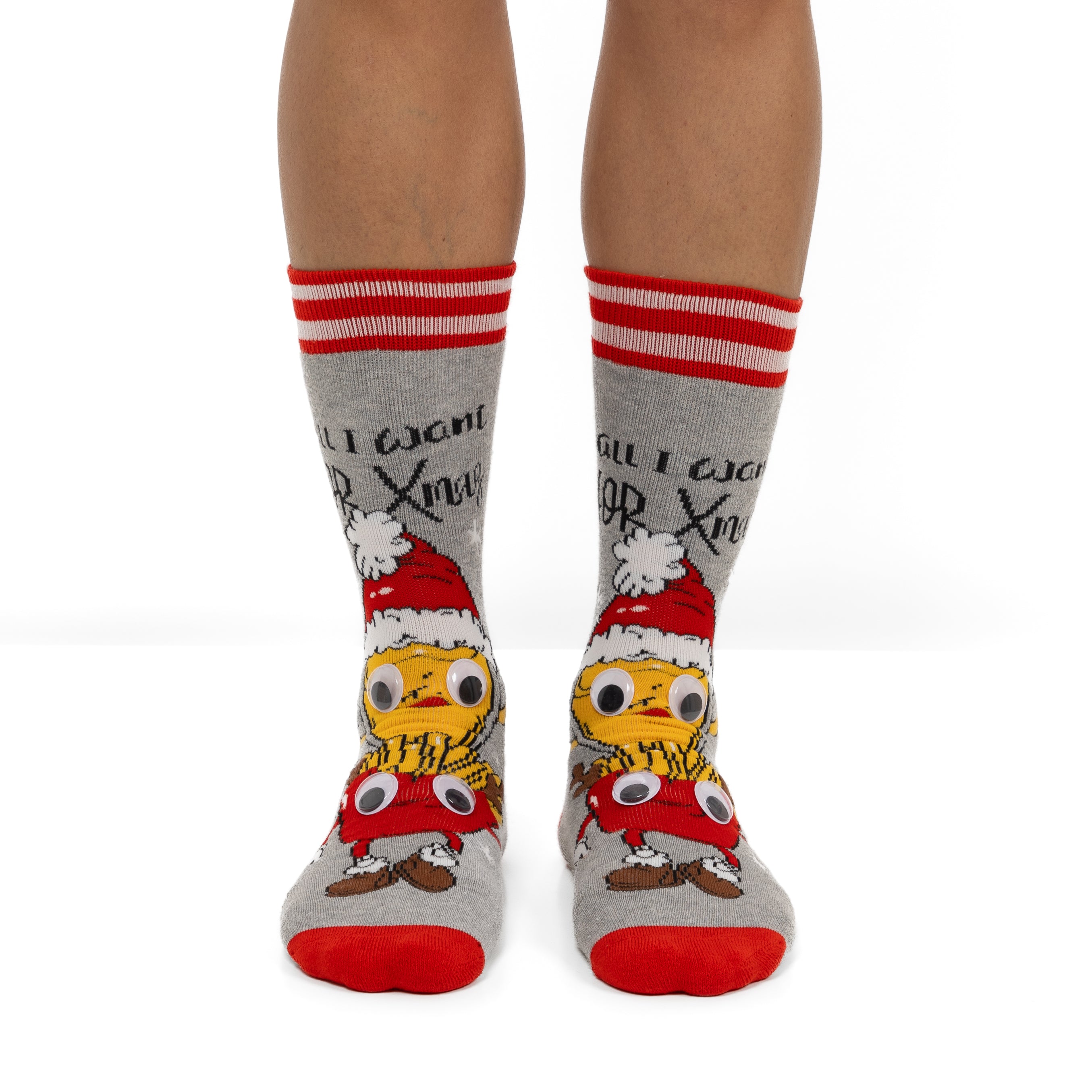 Calcetines de Navidad Antideslizantes para Hombre con Ojos 3D