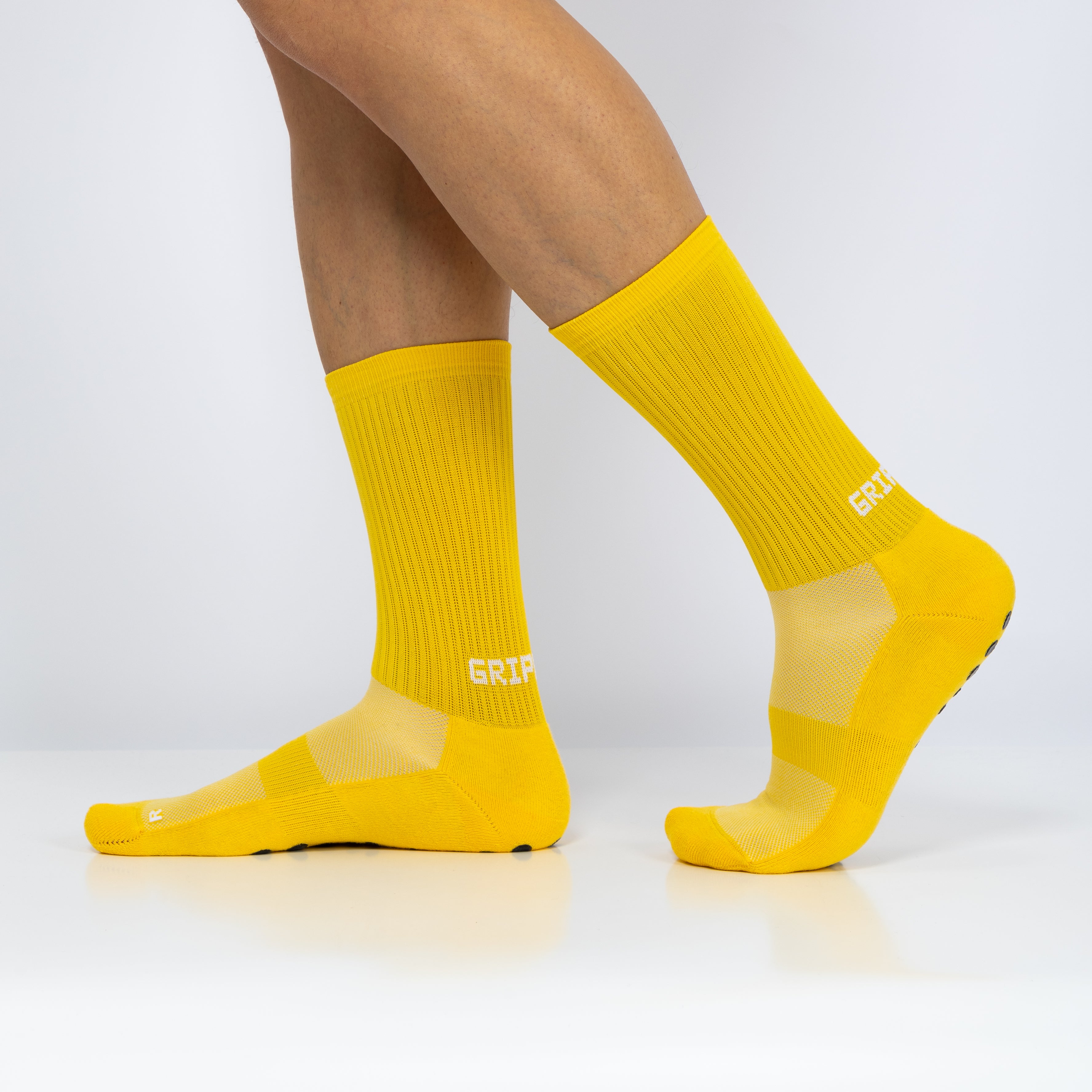 Calcetines Grip Pro • Antideslizantes • Pack 2 Pares • Amarillo