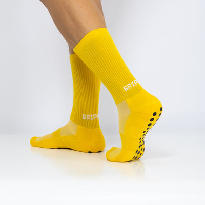 Meias Grip Pro • Antiderrapantes • Pack 2 Pares • Amarelo