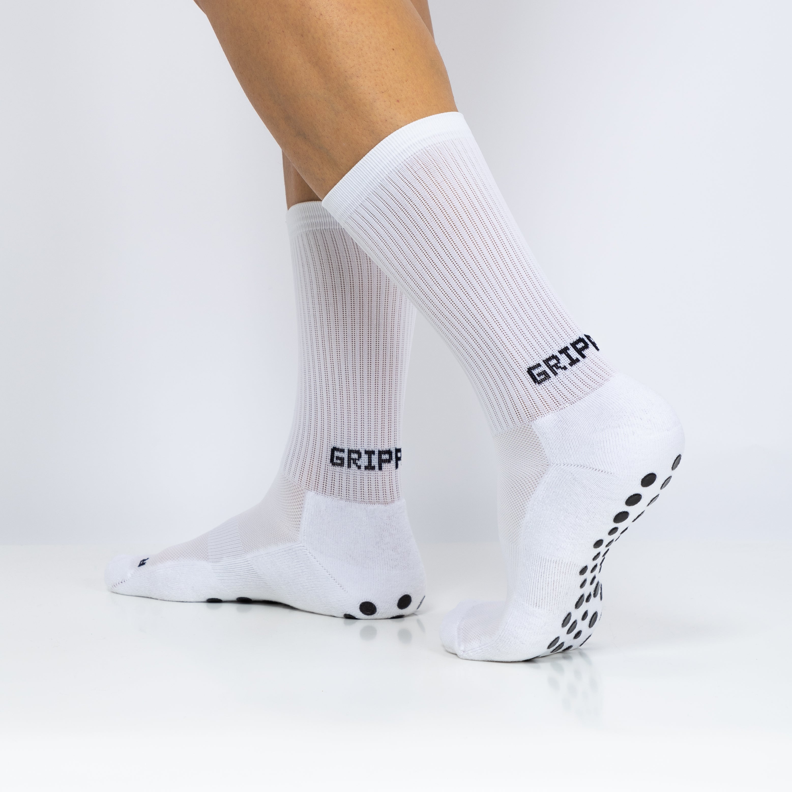 Meias Grip Pro • Antiderrapantes • Pack 2 Pares • Branco
