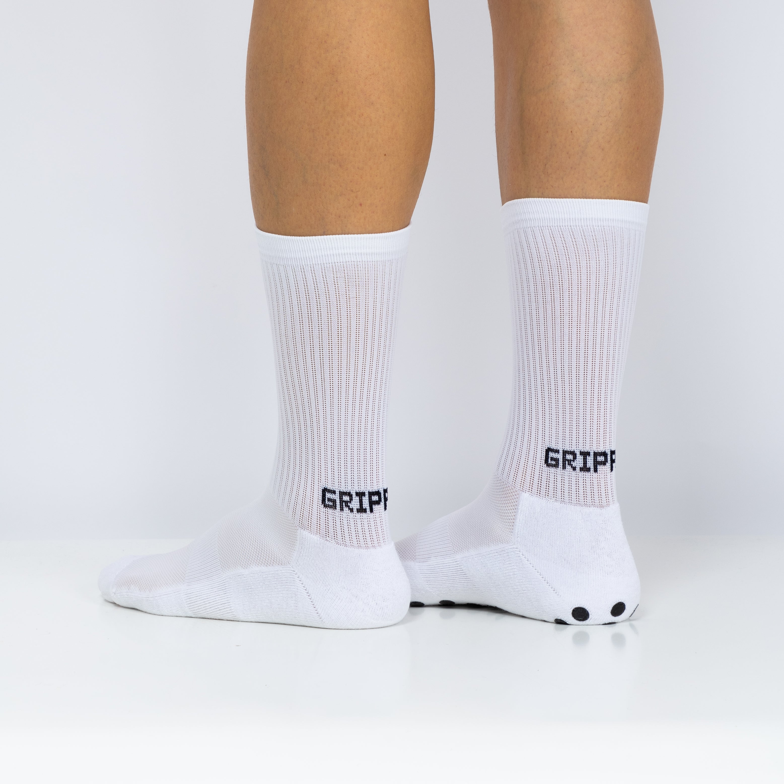 Meias Grip Pro • Antiderrapantes • Pack 2 Pares • Branco