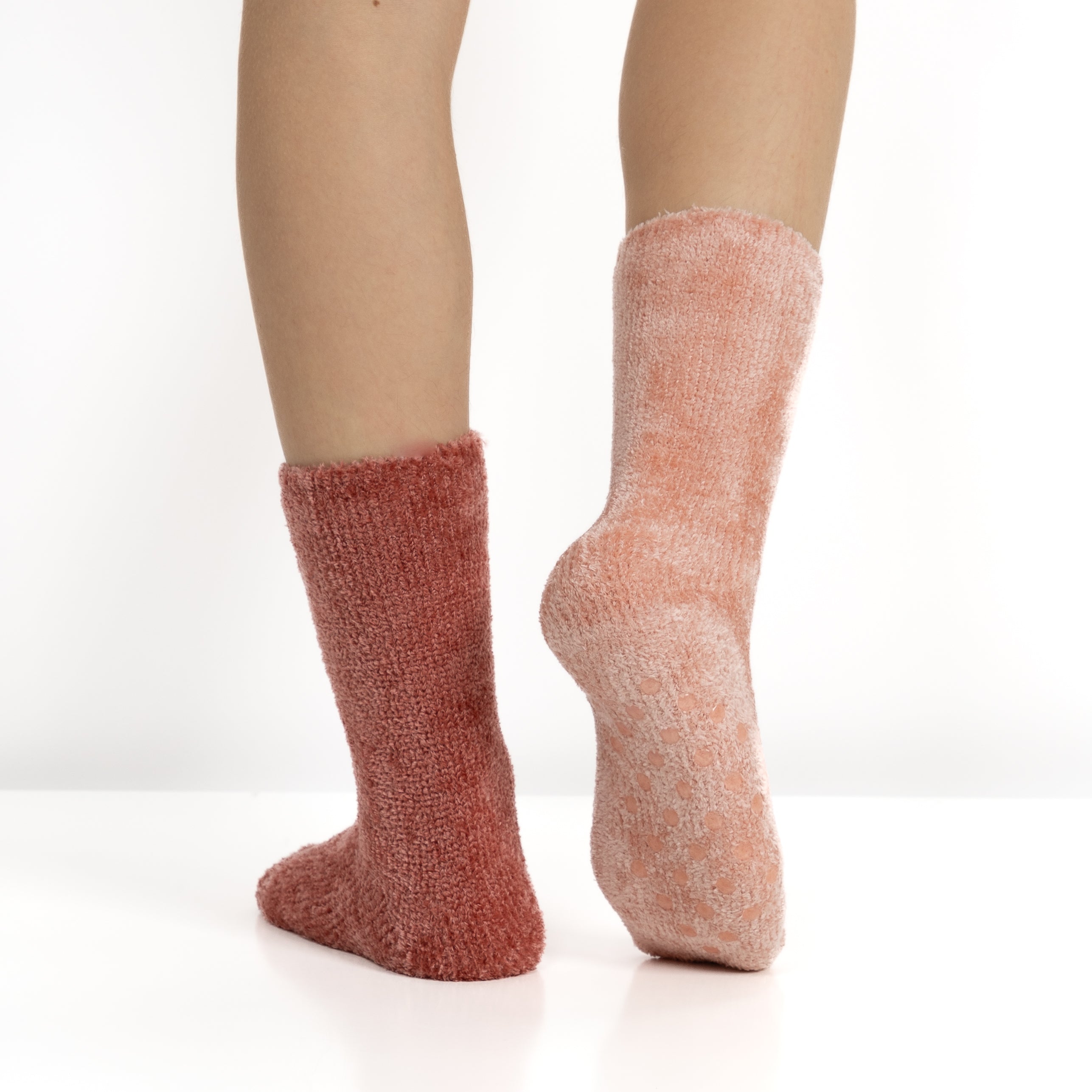 Pack de 2 Pares de Calcetines Antideslizantes de Chenilla - Multi Rosa