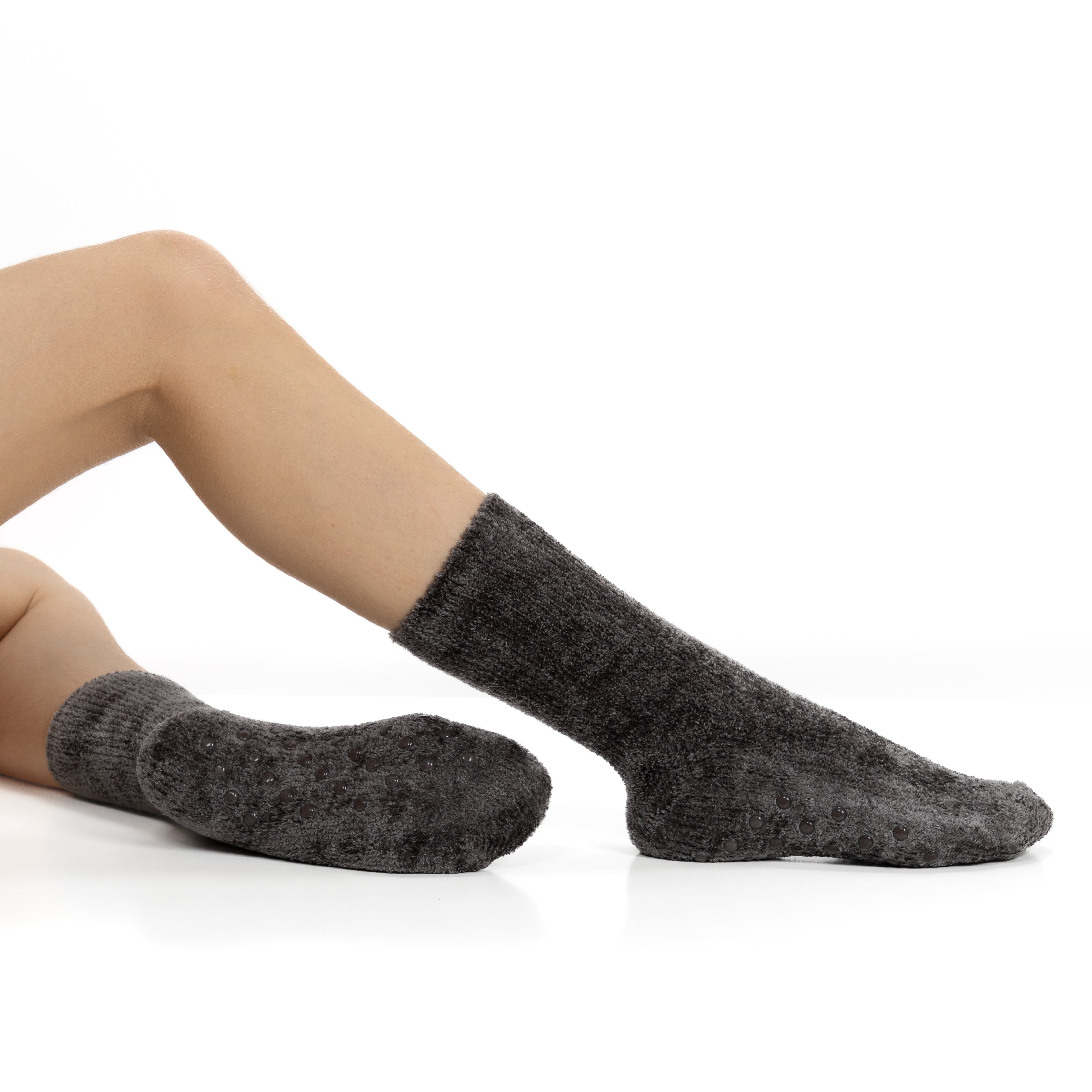 Pack 2 Pares Meias Antiderrapantes em Chenille - Multi Lilás