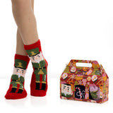 Caja de Regalo con 3 Pares de Calcetines Antideslizantes de Navidad