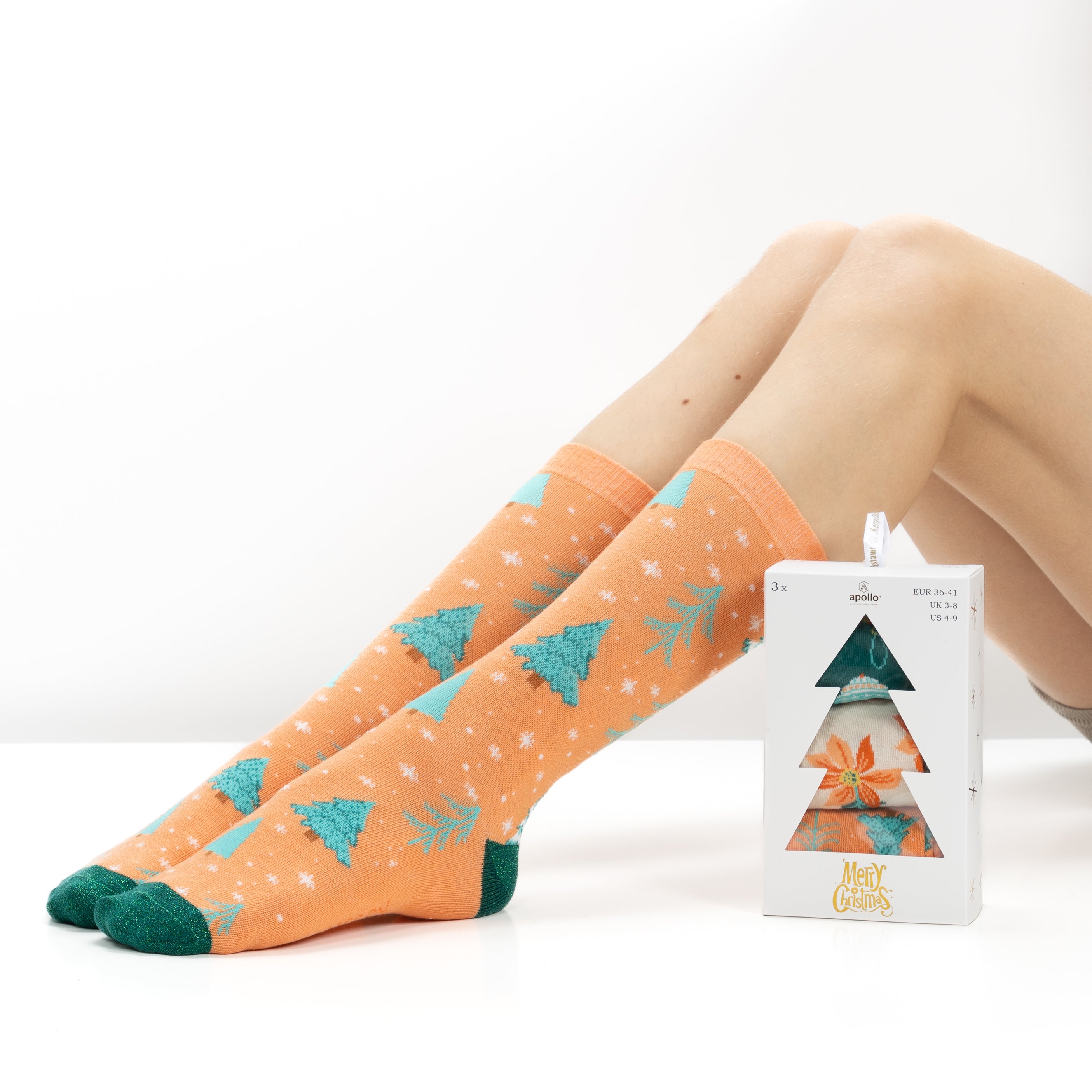 Caja de Regalo con 3 Pares de Calcetines de Navidad para Mujer