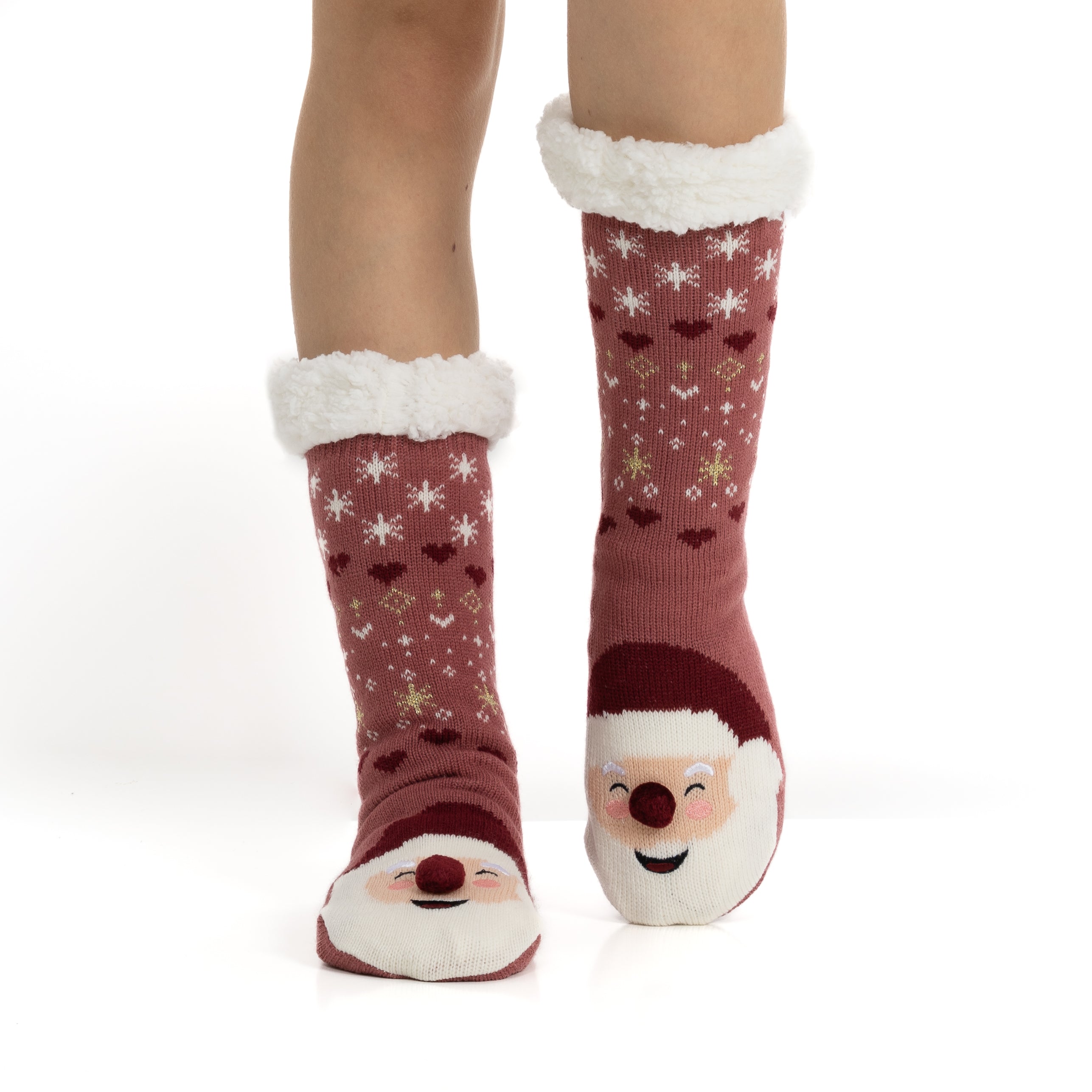 Calcetines Antideslizantes y Calientes de Navidad para Mujer – Papá Noel