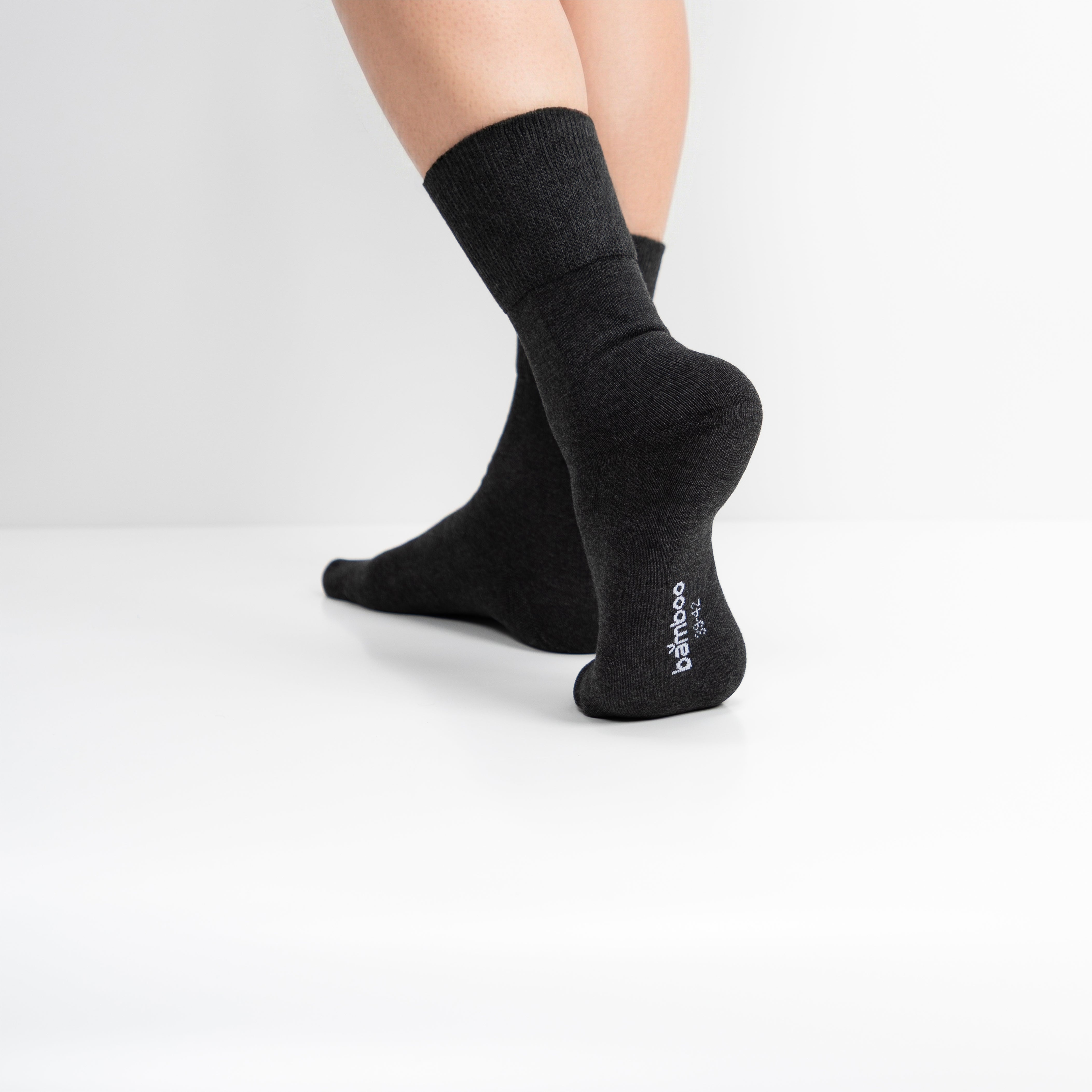 Calcetines “Silk Touch” • Para Diabéticos • Anti-Press • Bambú • Pack 3 • Gris Oscuro