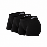 Boxers Mujer "Bamboo Skin" • Suaves y Sin Costuras • Pack 3 • Negro