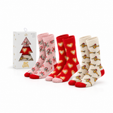 Caja de Regalo con 3 Pares de Calcetines de Navidad para Mujer