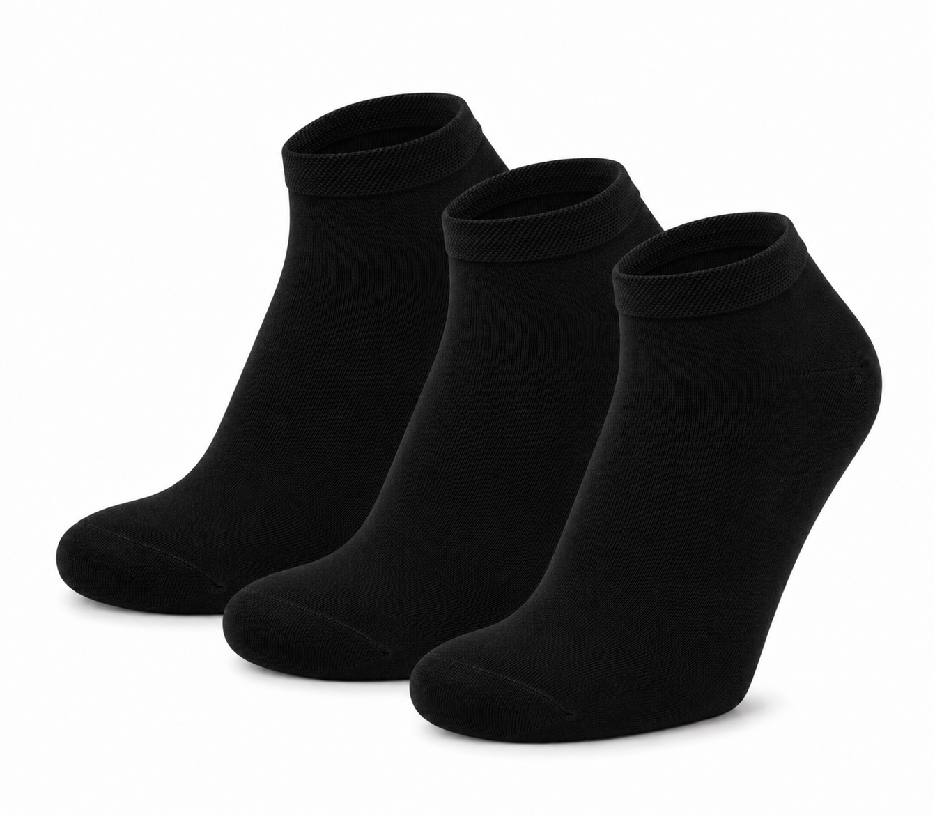 Calcetines “Ever Soft” • Cortos en Modal • Pack 3 Pares • Negro
