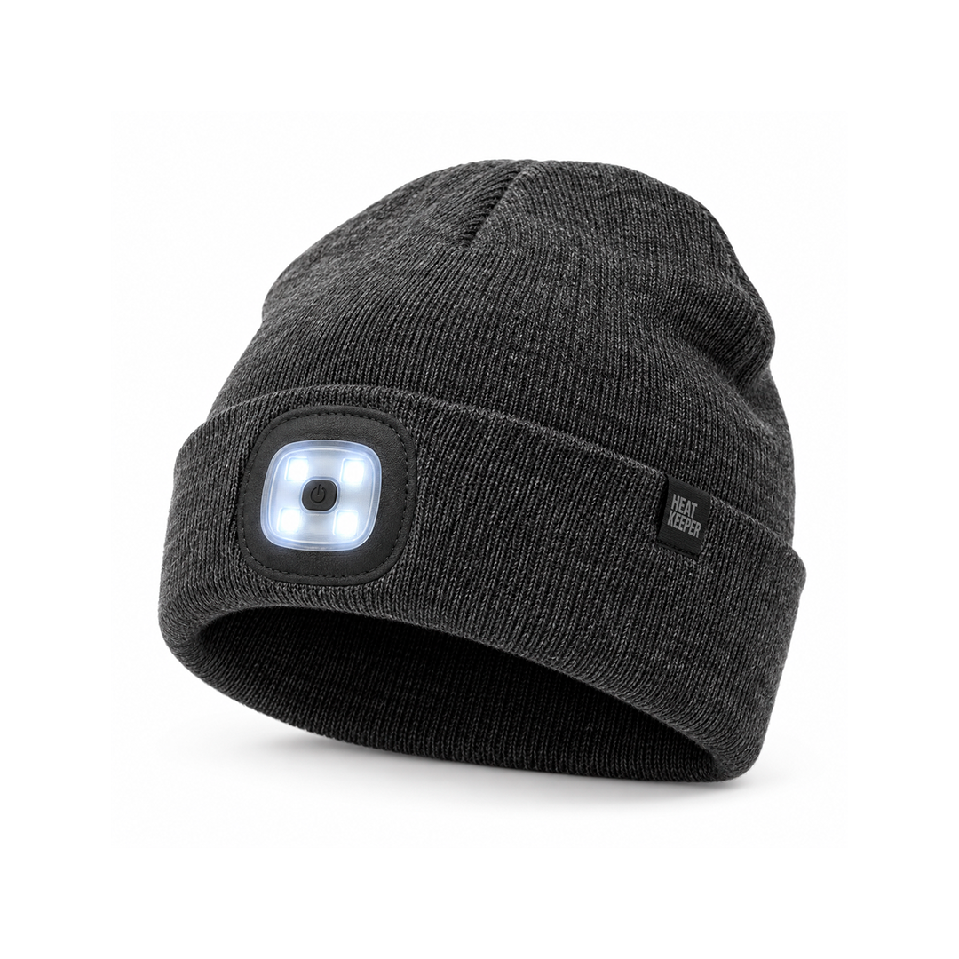 Gorro Térmico Heatkeeper TOG 3,4 con Luz LED Recargable • Antracita