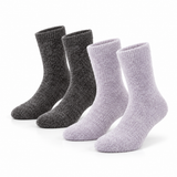 Calcetines de Casa Antideslizantes de Chenilla Pack 2 Pares • Lila y Gris