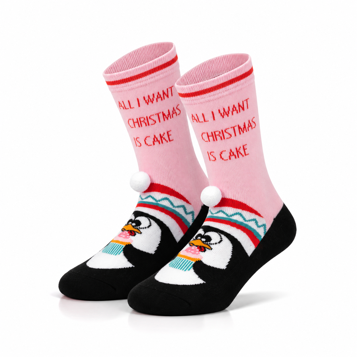 Meias de Natal “Sweet Penguin” • Antiderrapantes 3D • Criança