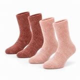 Calcetines de Casa Antideslizantes de Chenilla Pack 2 Pares • Rosa Claro y Rosa Oscuro