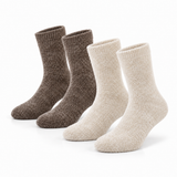 Calcetines de Casa Antideslizantes de Chenilla Pack 2 Pares • Beige y Marrón