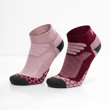 Meias Técnicas Caminhada curtas “Coolmax®” ● Proteção ● Pack 2 Pares ● Multi Rosa