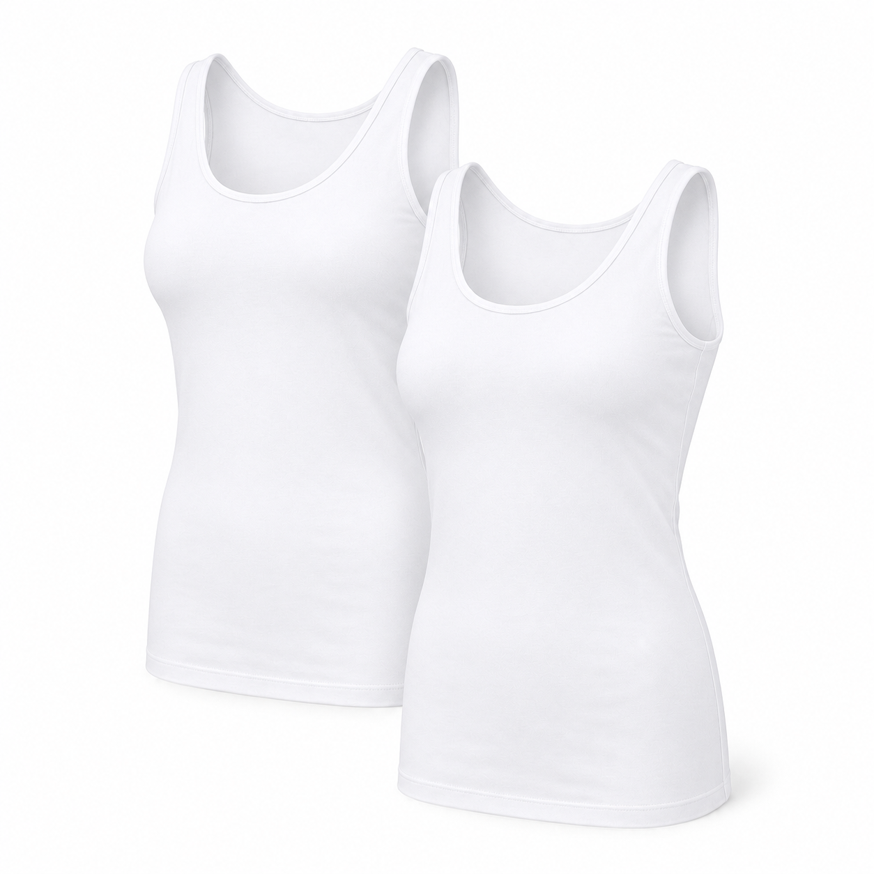 Singlets Mulher “Bamboo Fresh” • Frescura e Leveza • Pack 2 • Branco