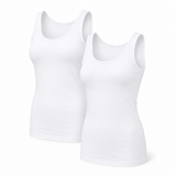 Singlets Mujer “Bamboo Fresh” • Frescura y Ligereza • Pack 2 • Blanco
