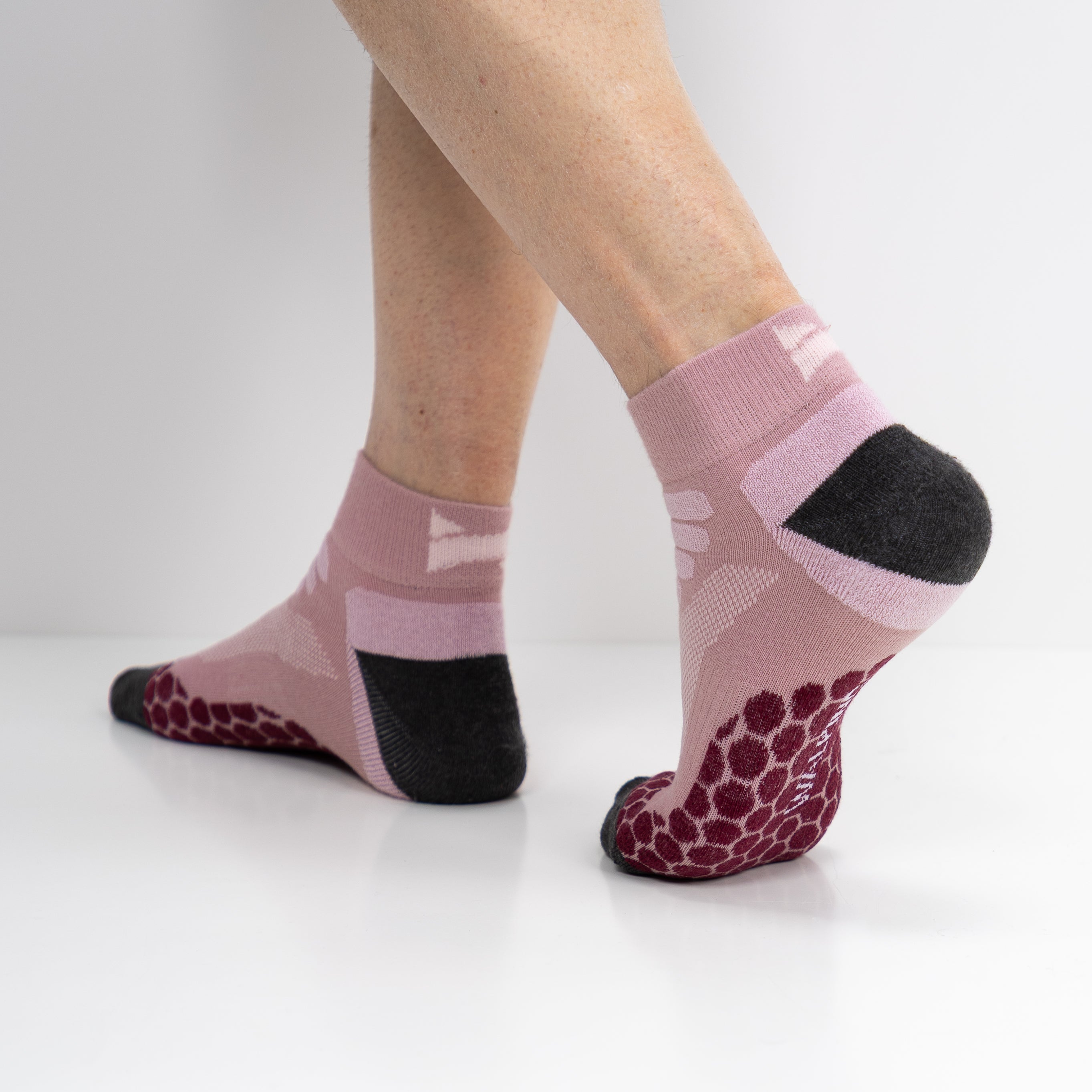 Meias Técnicas Caminhada curtas “Coolmax®” ● Proteção ● Pack 2 Pares ● Multi Rosa