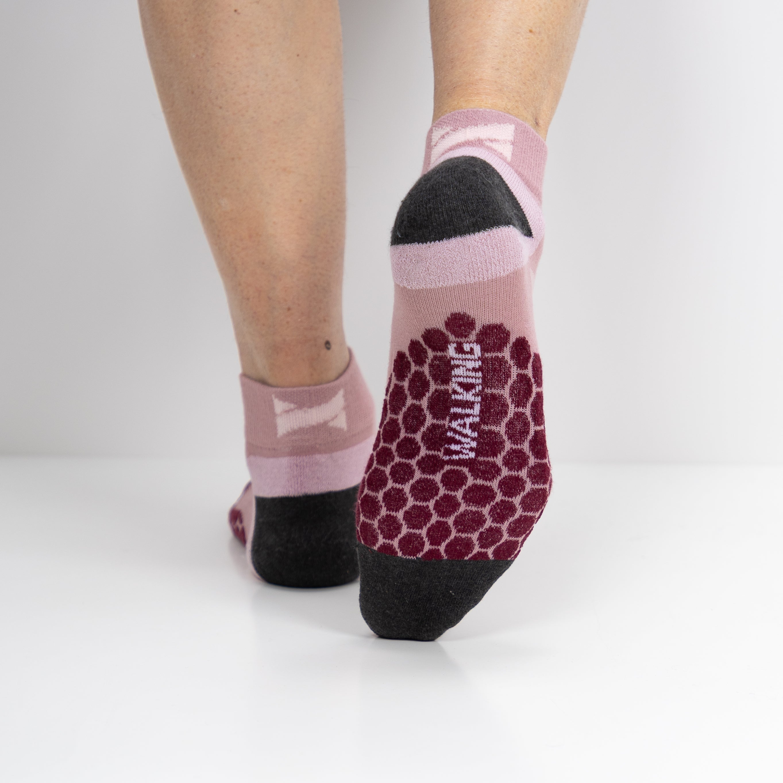 Meias Técnicas Caminhada curtas “Coolmax®” ● Proteção ● Pack 2 Pares ● Multi Rosa