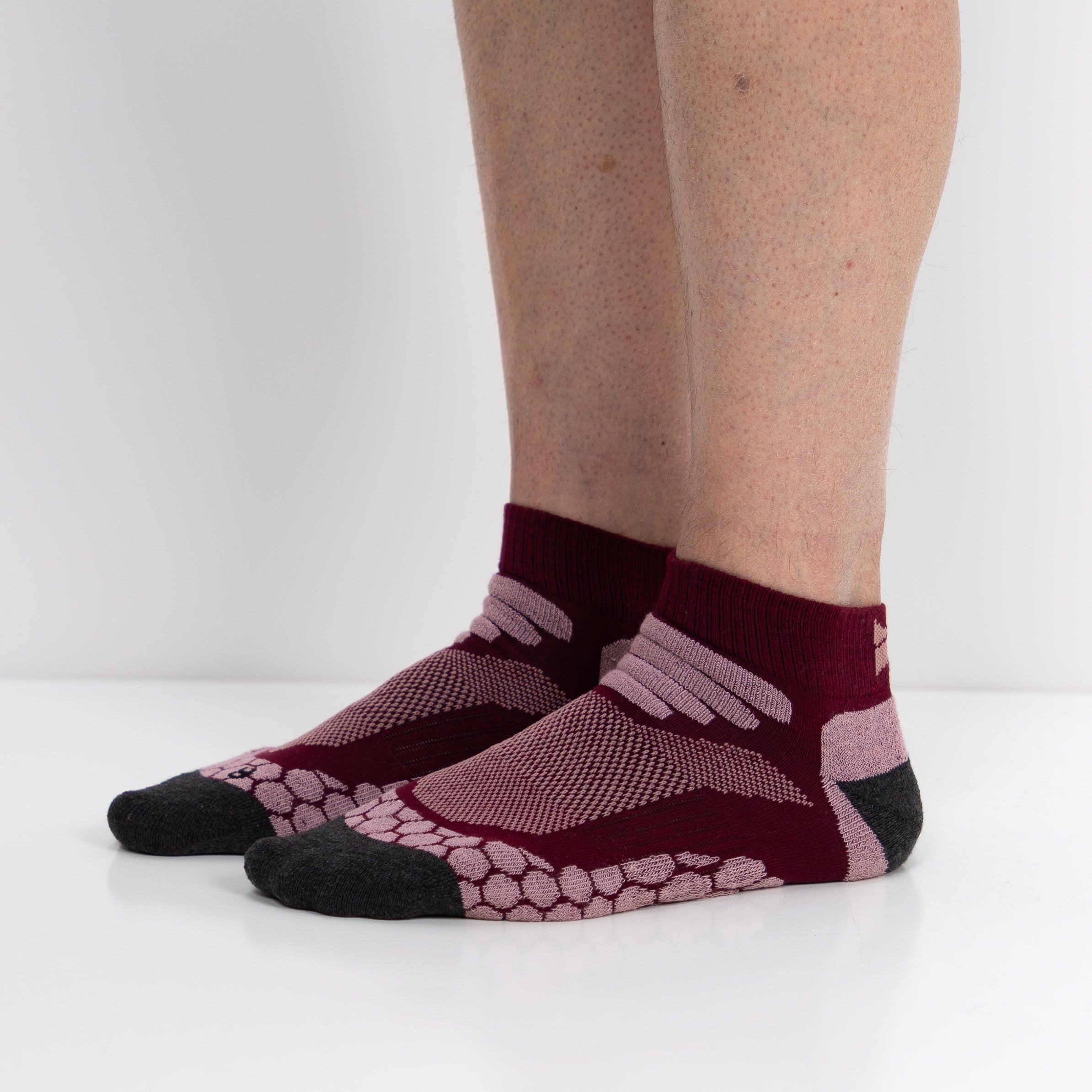 Meias Técnicas Caminhada curtas “Coolmax®” ● Proteção ● Pack 2 Pares ● Multi Rosa