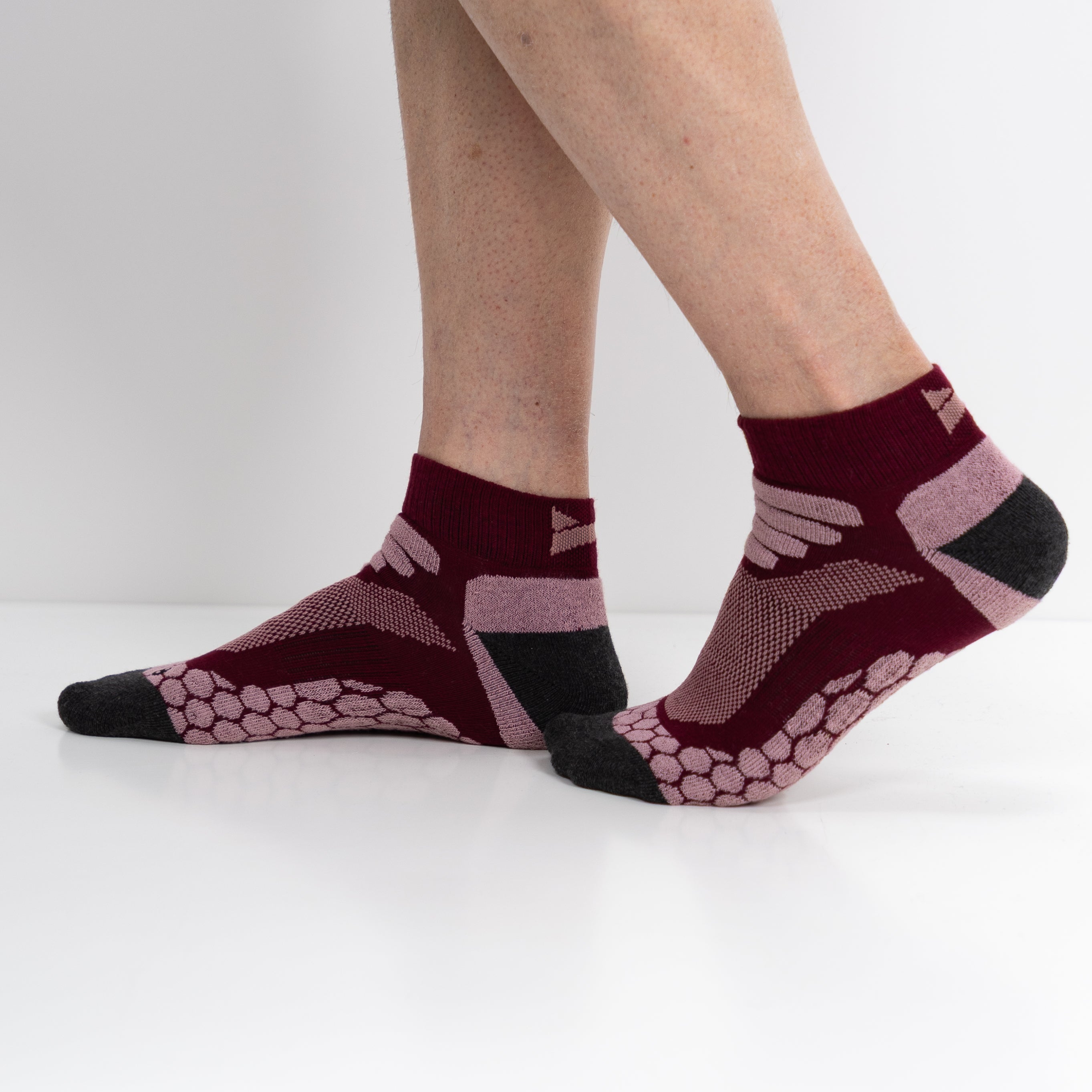 Meias Técnicas Caminhada curtas “Coolmax®” ● Proteção ● Pack 2 Pares ● Multi Rosa