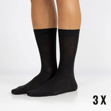 Pack 3 Pares de Meias Caneladas em Bambu Preto