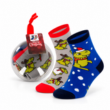 Bola de Natal com Meias “ChrisT-Rex” • 2 Pares para Criança • Dinossauro