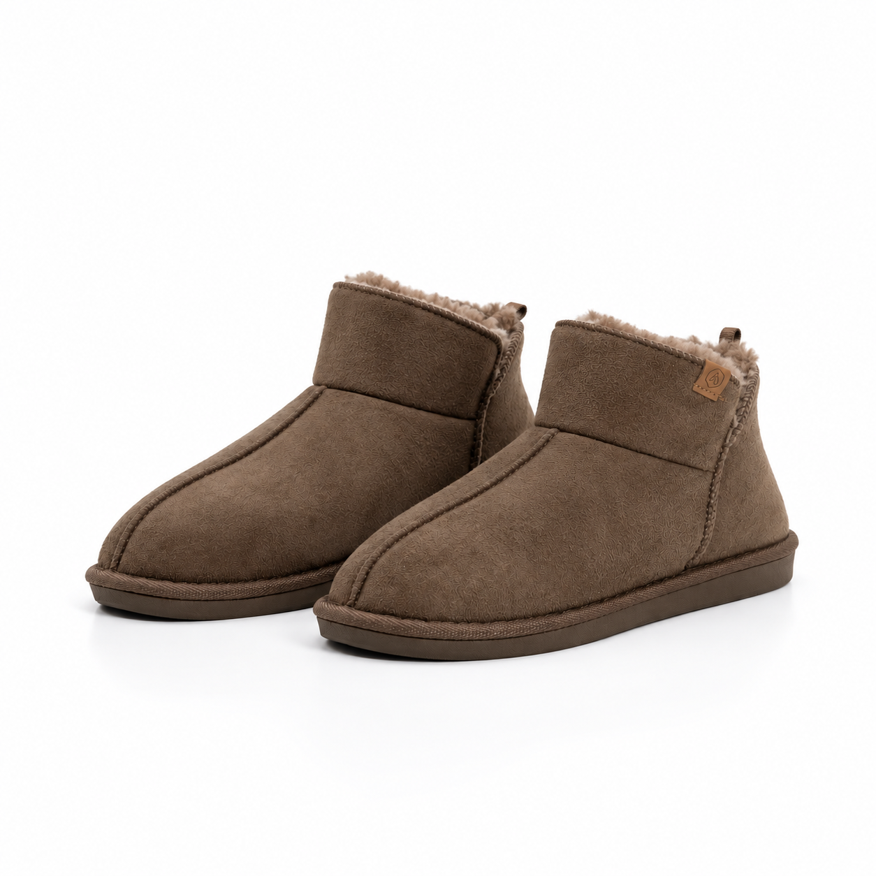 Botines de Interior Mujer “Cozy Feet” • Efecto Ante con Forro Polar • Marrón