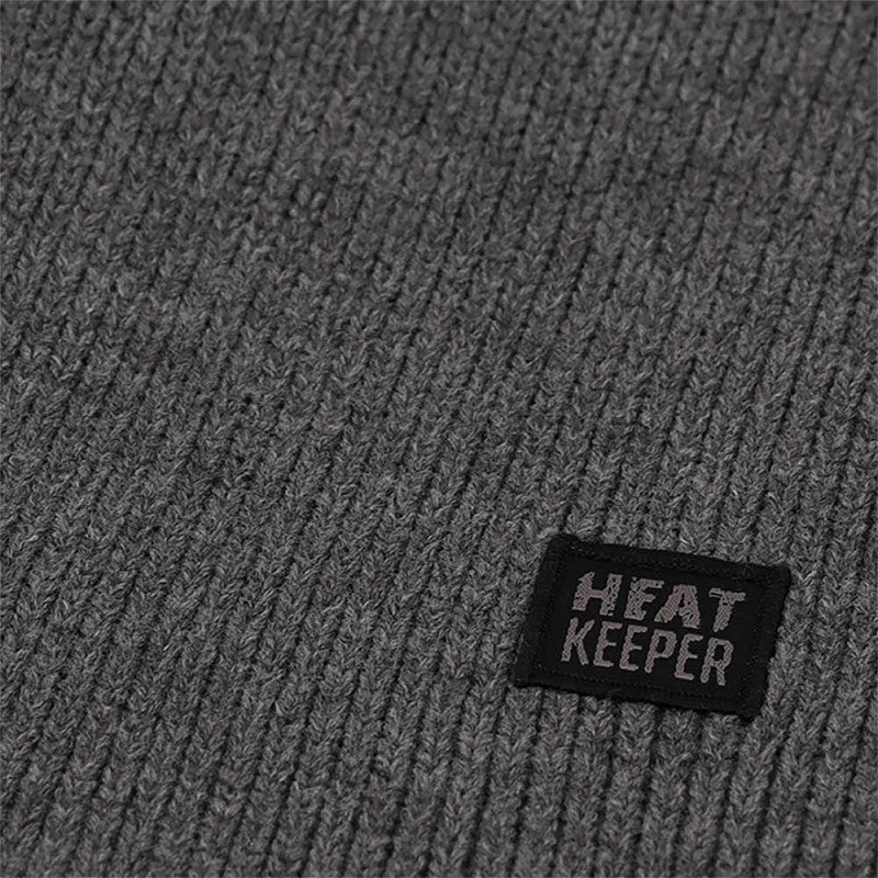 Cachecol térmico de malha Heatkeeper para homem, cinza, ideal para inverno e atividades ao ar livre.