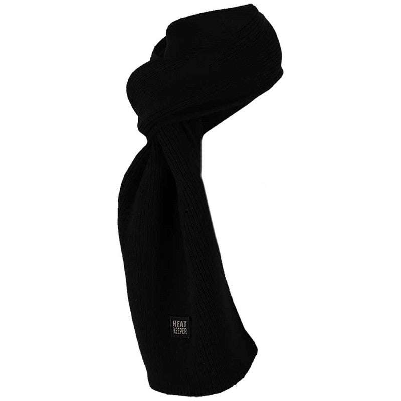 Cachecol térmico de malha Heatkeeper para homem, preto, ideal para inverno e atividades ao ar livre.