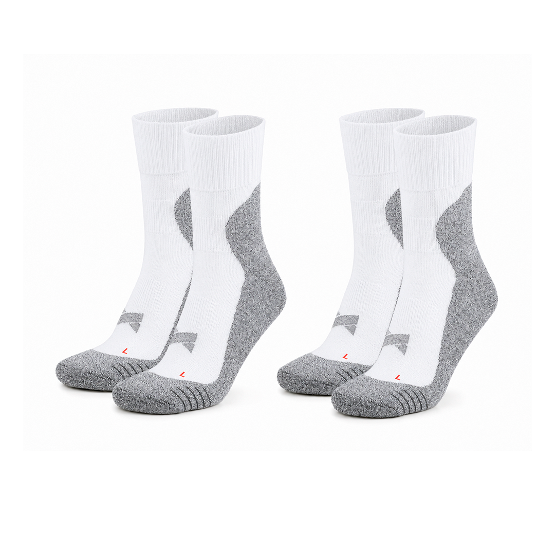 Meias Caminhada Cano curto “Coolmax®” ● Proteção e Conforto ● Pack 2 Pares ● Branco