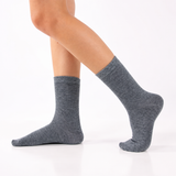 Meias “Soft Comfort” • Suaves e Sem Costuras • Algodão • Pack 3 Pares • Cinza Médio B