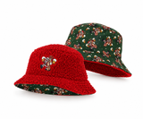 Sombrero Bucket “Holly Jolly” • Navideño Reversible • Rojo & Verde